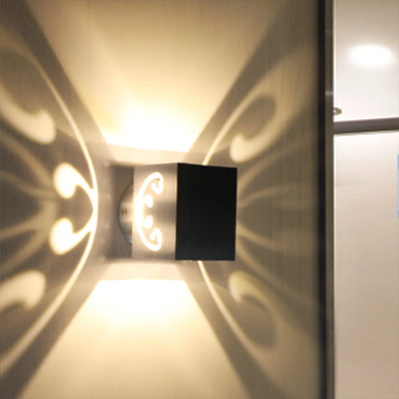 Thomasequestrian | Modernist LED Wall Lamp - Chrome Butterfly with Aluminum Shade, RGB Light