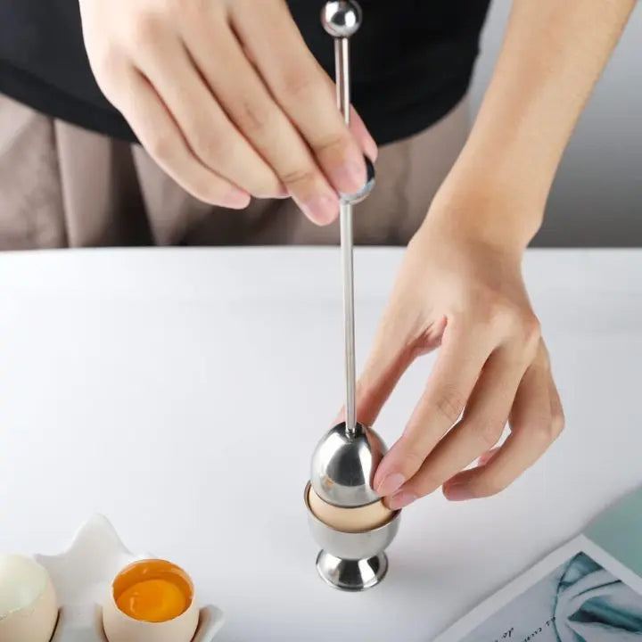 Thomasequestrian | Stainless Steel Egg Opener - Precise Opening with Tapping Effect