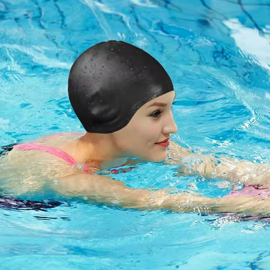 Thomasequestrian | HydroFit – Silicone Swim Cap with Ear Protection – Reusable Waterproof Swimming Cap