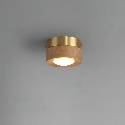 Thomasequestrian | Walnut Ceiling Lamp with LED Spotlights – Modern Wood Light Fixture