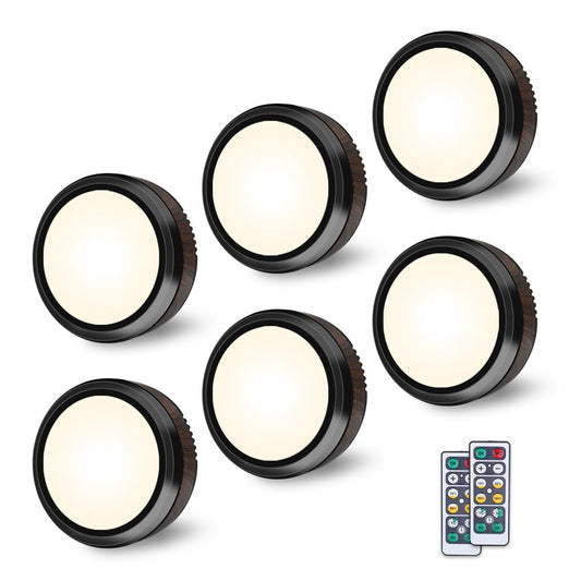 Thomasequestrian | Remote Control LED Puck Light – Dimmable Battery-Operated Under Cabinet Light, 6 Pack Natural White