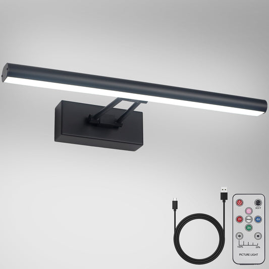 Thomasequestrian | Picture Light – 13.5" Art Lighting, Battery Operated with Remote & 3CCT, Black