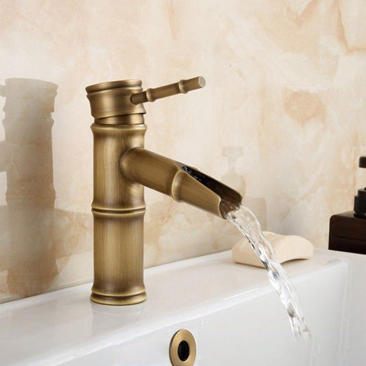 Thomas Equestrian | Farmhouse Brass Bathroom Faucet - Single Hole with Lever Handle
