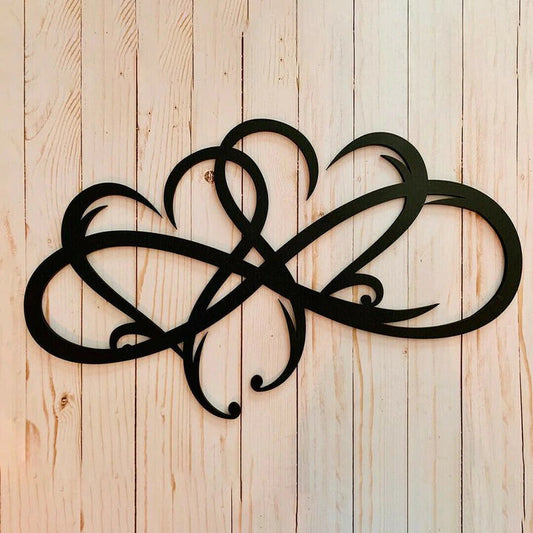 Thomasequestrian | Endless Heart Steel Wall Decoration – Metal Wall Art for Living Room & Bedroom