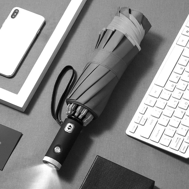 Thomasequestrian | Automatic Foldable Umbrella – Compact Travel Umbrella with Reflective Edge