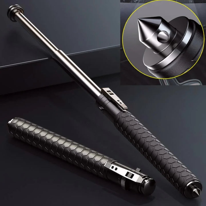 Thomasequestrian | Automatic Self Defense Walking Stick for Hiking & Urban Safety – Tactical Hiking Staff