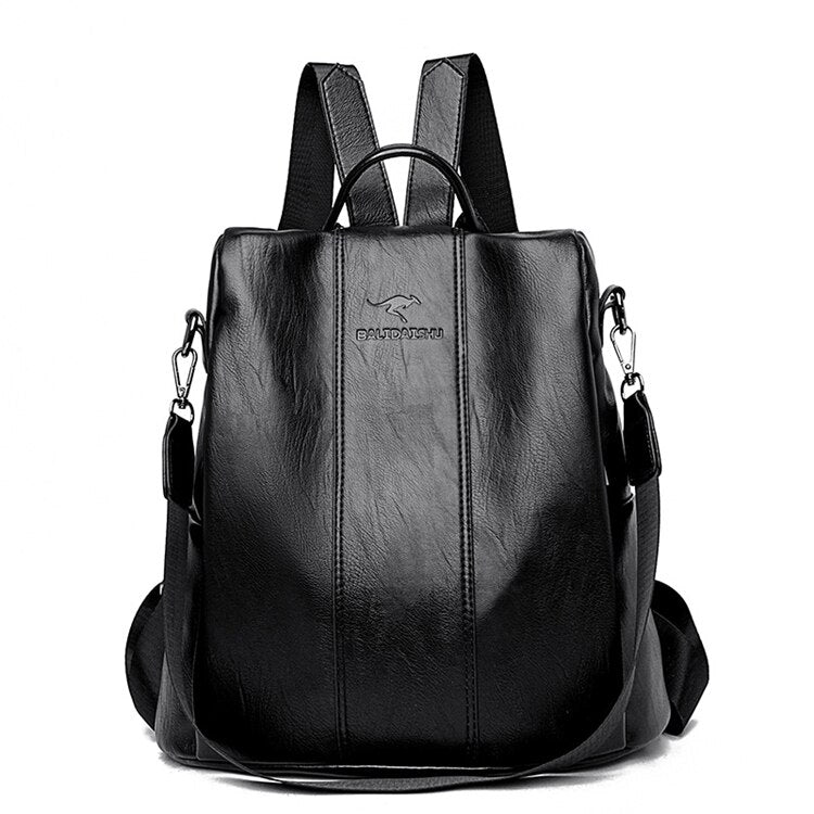 Thomasequestrian | Theft-Proof Leather Backpack for Women – Vintage Style Anti-Theft Travel Daypack