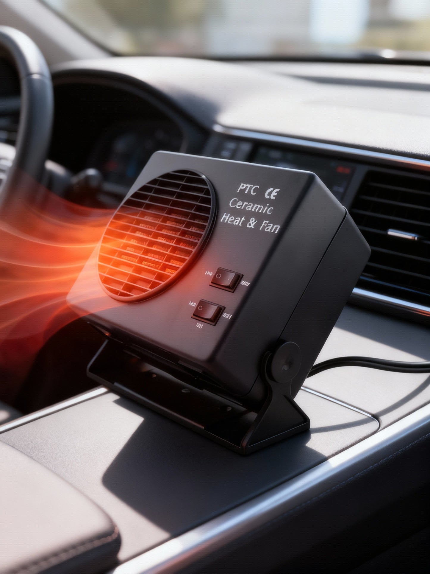 Thomasequestrian | 12V Ceramic Car Heater Fan | 150W-300W | Portable Defroster w/ Automatic Thermostat