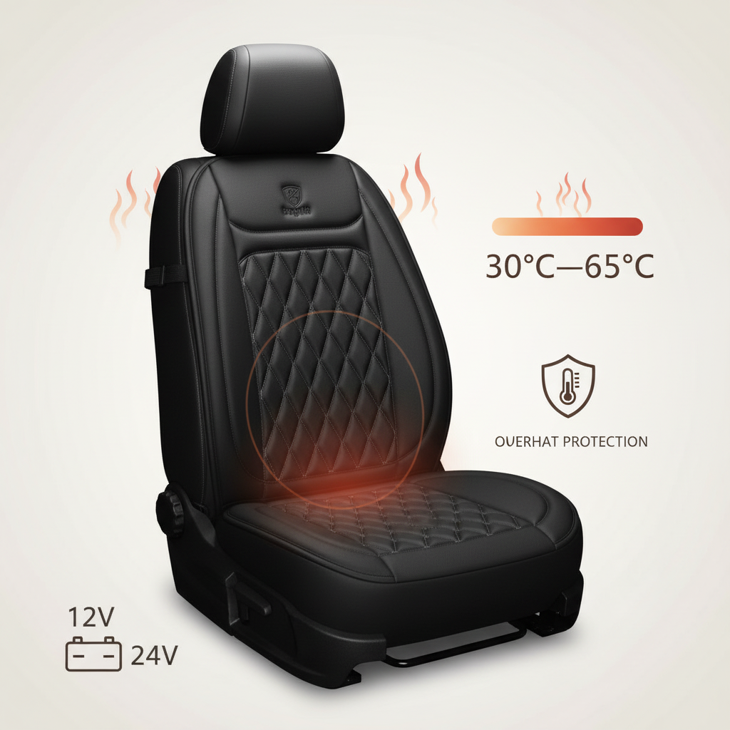Thomasequestrian | Heated Car Seat Cover – Adjustable Temperature Control 30°C-65°C for Cars, Trucks & Home Use