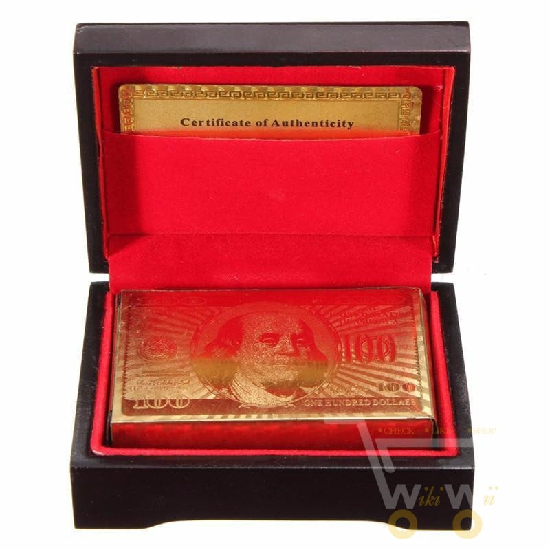 Thomasequestrian | 24K Gold Plated Playing Cards with Wooden Storage Box