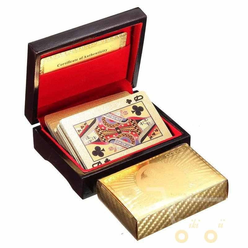 Thomasequestrian | 24K Gold Plated Playing Cards with Wooden Storage Box