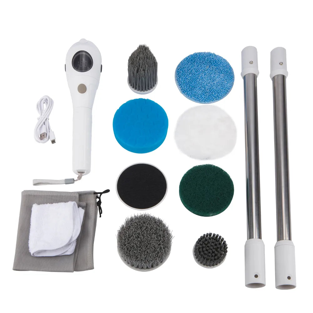 Thomasequestrian | 8-in-1 Multifunctional Electric Cleaning Brush – Wireless & Rotating for Bathroom, Kitchen & Windows