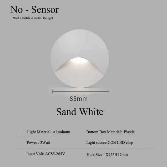 Thomasequestrian | Modern Waterproof IP65 LED Recessed Wall Lamp – 3W Embedded Step & Staircase Balcony Light
