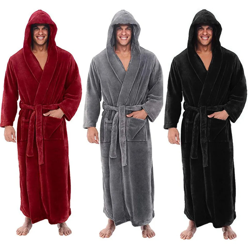 Thomasequestrian | HoodedChill – Cozy Bathrobe for Men – Soft Cotton Robe with Hood
