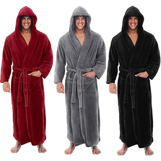 Thomasequestrian | HoodedChill – Cozy Bathrobe for Men – Soft Cotton Robe with Hood