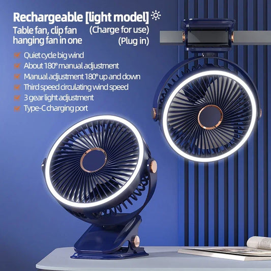 Thomas Equestrian | Multi-Angle Outdoor Clip-On Rechargeable Cooling Fan