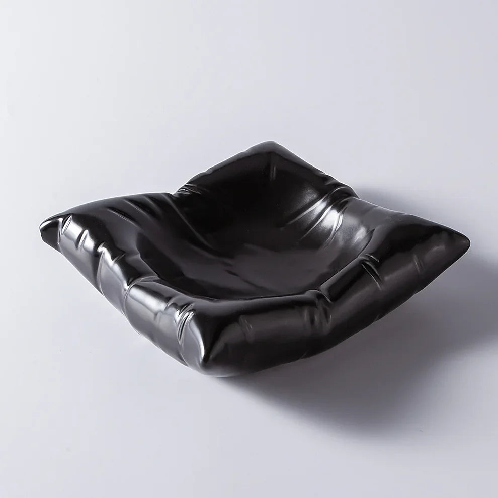 Thomasequestrian | Ceramic Artistic Pillow Shape Food Plate