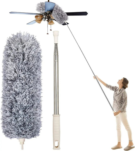 Thomasequestrian | Telescopic Dust Duster with Extra Long Microfiber Head – Includes 3 Free Replacement Cleaning Heads