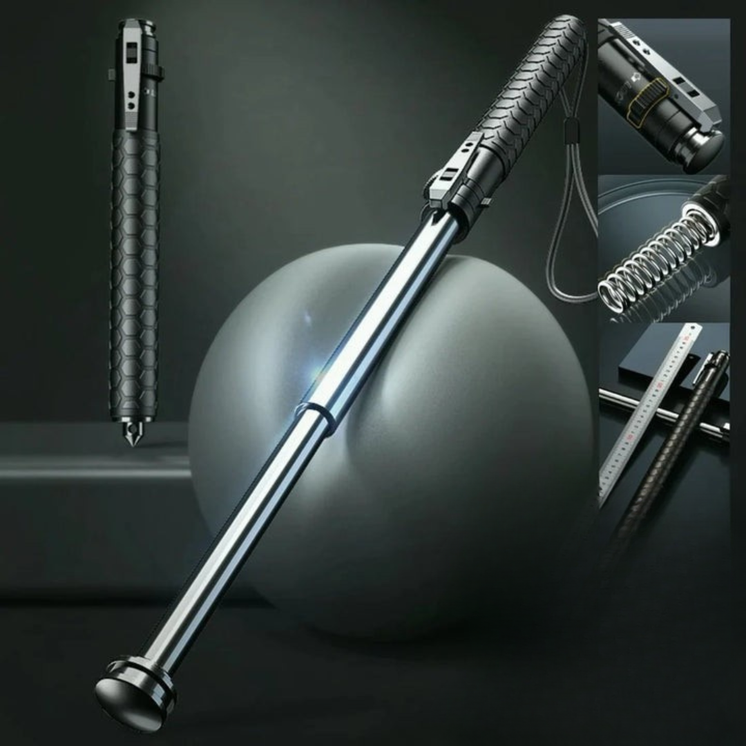 Thomasequestrian | Automatic Self Defense Walking Stick for Hiking & Urban Safety – Tactical Hiking Staff