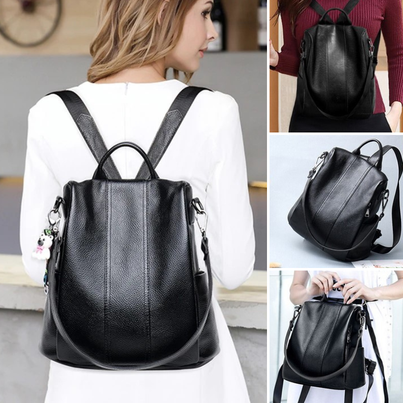 Thomasequestrian | Theft-Resistant Leather Backpack – Anti-Theft Travel Bag for Men & Women