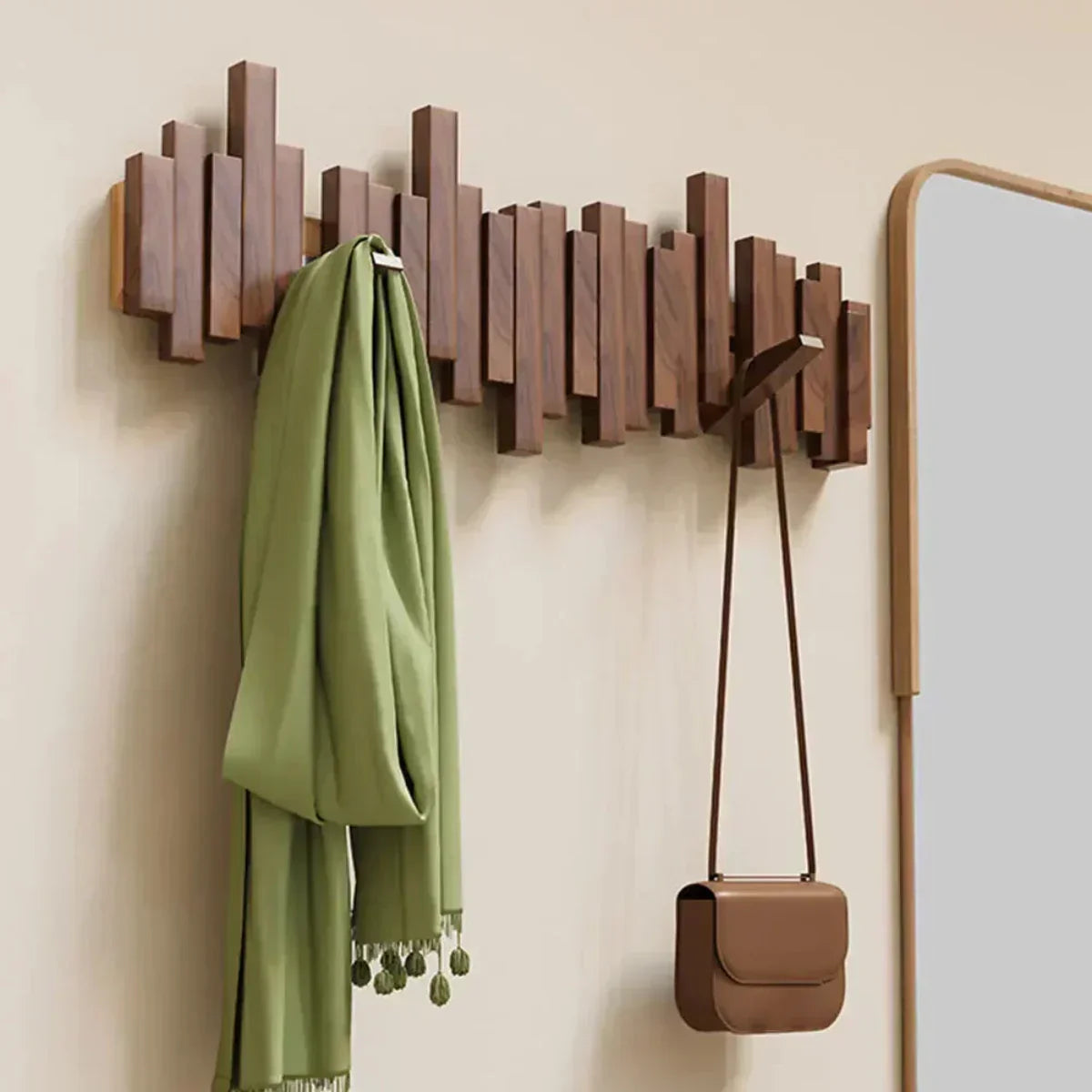 Thomasequestrian | Wooden Piano Wall Coat Rack - Practical & Elegant Entryway Organizer